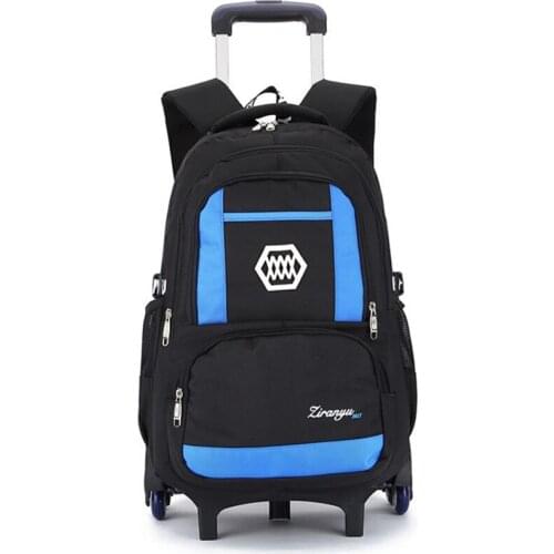 Cartoon Boys Trolley School Bags Children Orthopedic Book Bag for Girls Kids Travel Luggage Suitcase Rolling Backpack Detachable