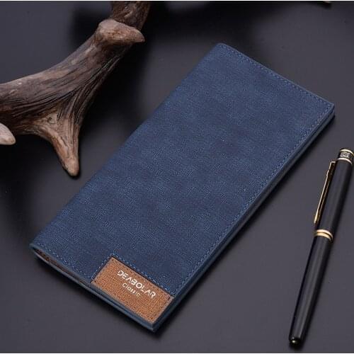 Mens Business Leather Bifold Wallet Brand Luxury Long Slim Mens Wallet Money Credit Card Thin Hombre Billetera Portafoglio