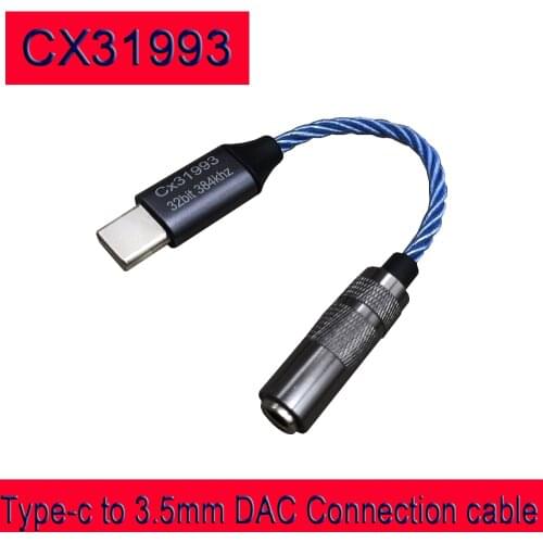 New TD CX31993 USB Type C DAC Headphone Amp Blue with 3.5mm Output SNR128dB PCM 32b/384kHz For Android Windows10 phone call