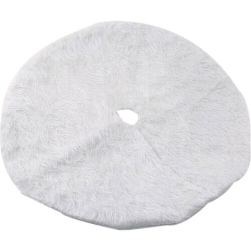 New Year Home Outdoor Decor Event Party Tree Skirts Creative White Plush Christmas Tree Skirts Fur Carpet Xmas Decoration