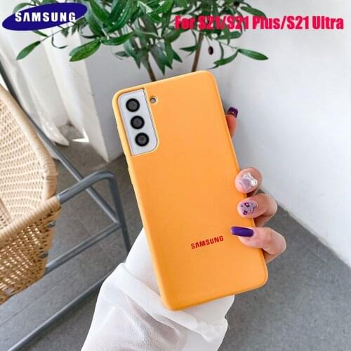 Original Samsung Galaxy S21 S21Plus S21Ultra Case Soft-Touch Back Full Protective Cover Silky Silicone Shockproof Shell With Box