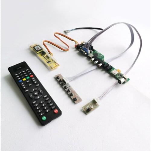 Fit M150XN06/M150XN07 2CCFL 1024*768 LVDS 20Pins VGA+Audio+USB+Remote 15" monitor panel LCD screen controller board DIY kit