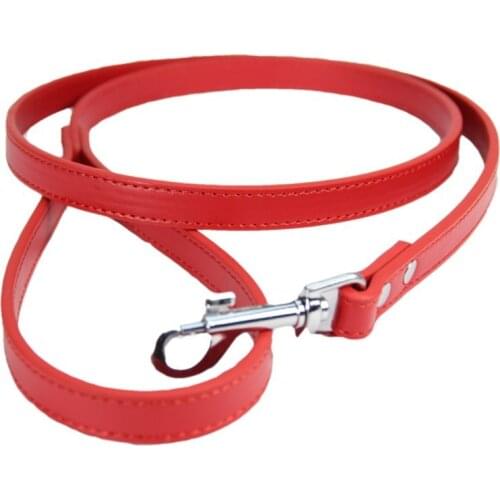 Good Quality Leash for Dogs S#1.5*120 Cm M#2.0*120 Cm Pink Black Red Pet Outdoor Walking Soft Pu Leather Dog Leashes Lead