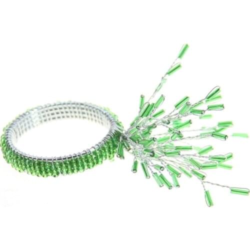 Qn18060501 12 pcs of glass beads napkin ring wedding decoration ring and decoration napkin holder by free shipping