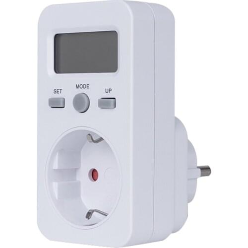 LCD Display Electricity Usage Power Meter Socket Energy Wattage KWH Consumption Cost Analyzer Monitor Outlet AC120V US Plug