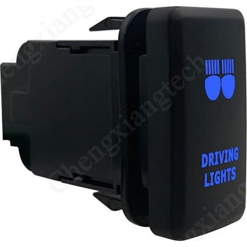 Blue LED Car Push Button Switch Driving Lights For Toyota Prado Landcruiser Hilux FJ Cruiser ON OFF Switch + Wire 12 Volt 3Amp