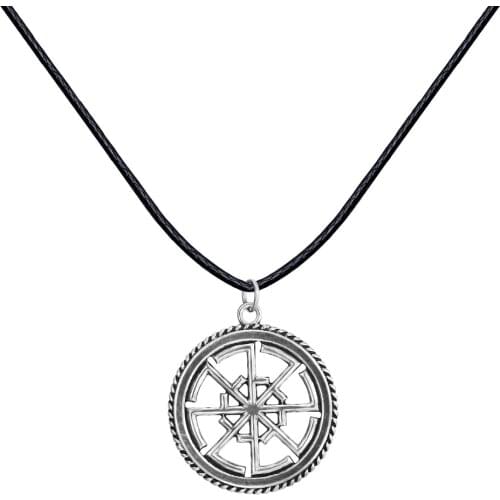 Slavic Amulet Svitovit Viking Pendant Necklace Pagan Cord Rope Leather Norse Jewerly Original Man Pirate Collars