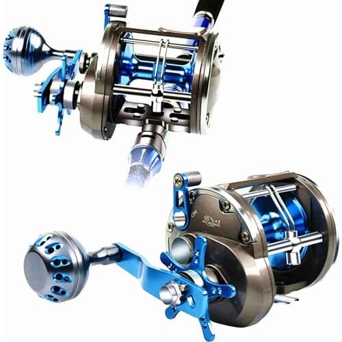 Sougayilang Saltwater Fishing Reels Cast Drum Wheel Trolling Reel Full Metal Boat Saltwater Reel -Right HandOcean Fishing Reel