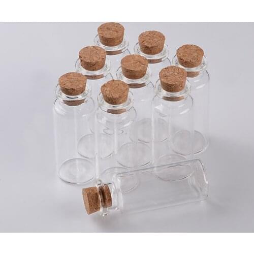 15ml 24x60x12.5mm Food Grade Glass Bottle with Cork Stopper Empty Crafts Decoration Bottles Jars Vials 100pcs