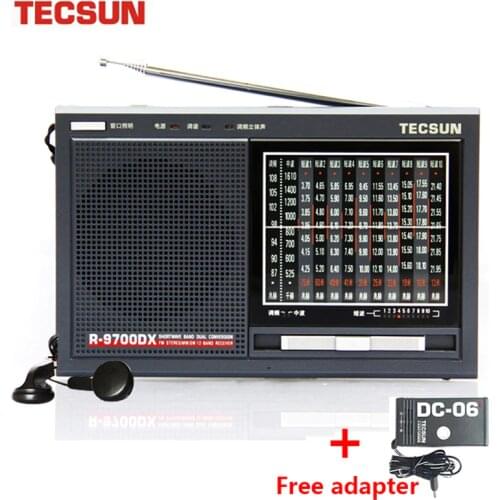 TECSUN R-9700DX FM Stereo MW SW 1-10 Band Receiver Built-in Speaker Dual Conversation External Antenna Jack & Earphone Jack