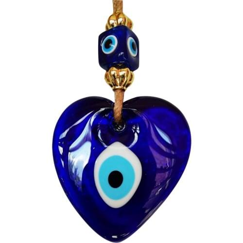 Love Shaped Glass Blue Turkish Evil Eye Decoration