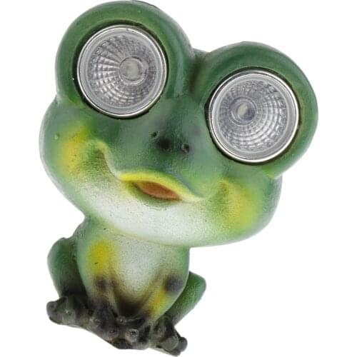 Solar Powered Outdoor Green Frog Statues Accent Lighting LED Garden Light Decor