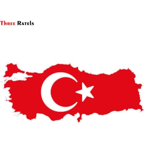 Three ratels FTZ-1# 23X10CM Car-styling Reflective wall window Vinyl turkey map Car Sticker
