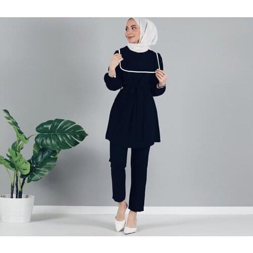 New spot navy collar girlish style arab suit muslim ethnic womens clothing