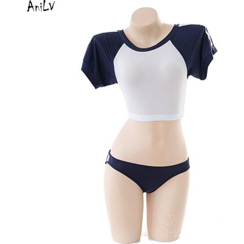 AniLV Japanese School Student Gymnastics Swimsuit Uniform Costume Anime Girls Swimwear Underwear Lingerie Pool Party Cosplay