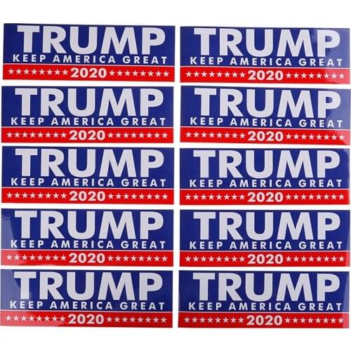 10pcs/set Donald Decoration Trump DIY Removable Car Sticker Accessories PVC For President 2020 Bumper Styling Car Body Exterior