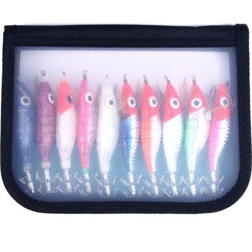 10Pcs Fishing Lure Set 10CM 9G Squid Jigs Hook shrimp Artificial Fishing Lures Hard Shrimp Fishing Bait