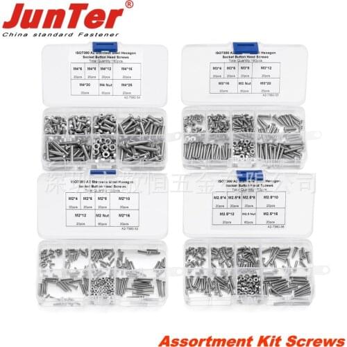 180pcs A2 Stainless Steel ISO7380 Button Head Allen Bolts Hexagon Socket Screws Whit Nuts Assortment Kit