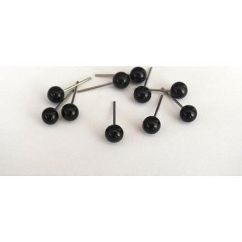 200pcs 4mm Type Black Button Eyes Ball with Pin--Doll Bear Toy Making Tool Accessories