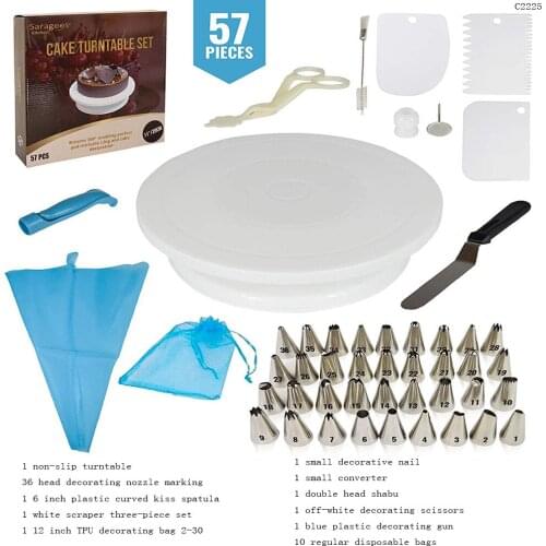 57 Pcs Icing Piping Tip Cupcake Baking Tools Cake Decorating Supplies Russian Pastry Nozzles Confectionery Pastry Bags