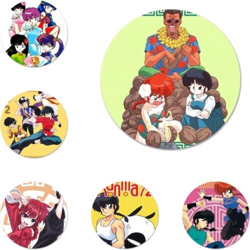58mm Cartoon Ranma 1 2 fashion Icons Pins Badge Decoration Brooches Metal Badges For Clothes Backpack Decoration