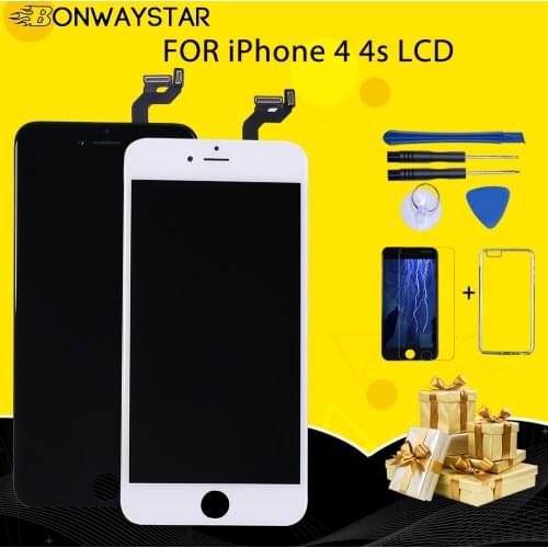 2019 AAAA+ LCD Touch Screen for iPhone 4 4S Display Digitizer Assembly Replacement Pantalla Module Ecan Repair Tools+TUP