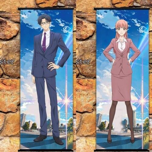 Anime Poster Wotakoi Love Is Hard for Otaku Nifuji Hirotaka Momose Narumi Wall Scroll Art Picture Home Decoration 105cm
