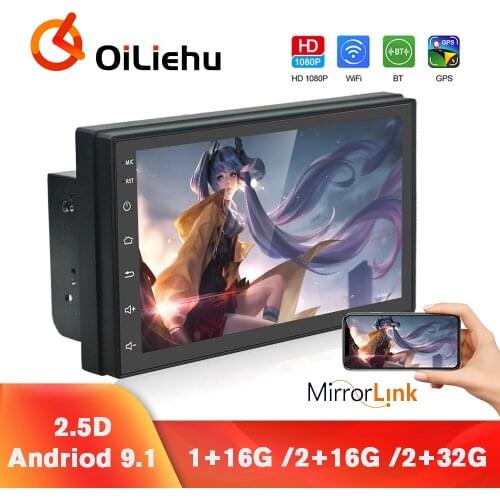 OiLiehu 2 Din Car Radios Android 9.1 GPS Multimedia Player 7'' Stereo Receiver For Volkswagen Nissan Hyundai Toyota CR-V KIA