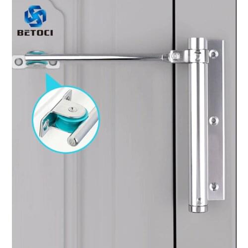 BETOCI Adjustable Door Automatic Closer Aluminum Alloy Automatic Door Spring Silver Tone Intensity, Suitable For Fire Door 40 kg
