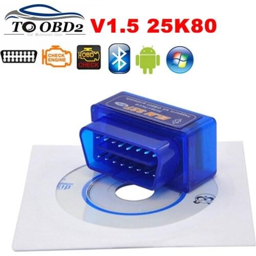 FREE SHIP 50pcs/Lot Mini Tester OBD 2 Auto Diagnostic Scanner Original V1.5 Super Mini ELM327 OBD2 OBD II Bluetooth ELM 327
