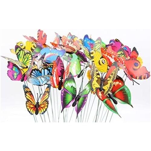 Bunch of Butterflies Garden Yard Planter Colorful Whimsical Butterfly Stakes Decoracion Outdoor Decor Flower Pots Decoration