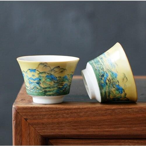 Tea Bowl 30ml China Style Tea Cup Porcelain Cups Kung Fu Tea Set Teaware Puer Teacup Master Small Tea Bowls Teaware Drinkware