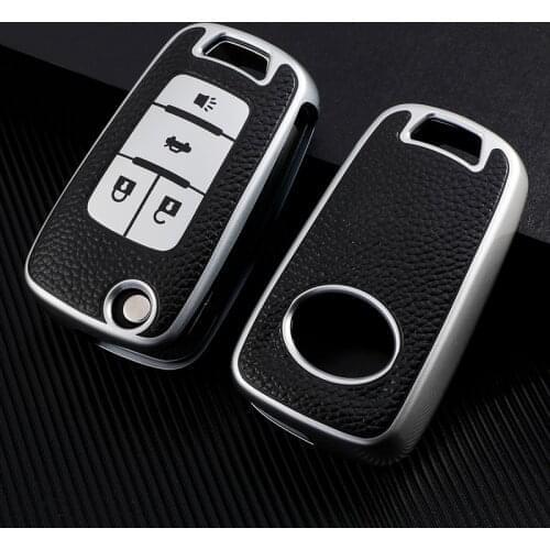 TPU Leather Car Key Case Remote Control Fob Protector Cover For Chevrolet Camaro Cruze Equinox Malibu Orlando Chevy Impala