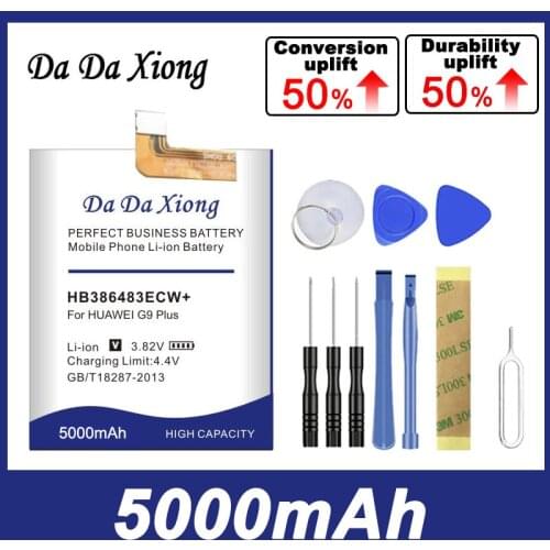 Da Da Xiong 4900mAh HB386483ECW+ Battery for Huawei honor 6X Maimang 5 G9 Plus MLA-AL00 MLA-AL10 G9Plus Phone battery