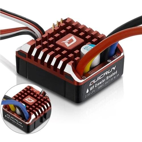 Hobbywing Quicrun 1:10 1/8 Wp Crawler Borstel Geborsteld 80A Electronic Speed Controller Waterdicht Esc Met Programma Doos Led B