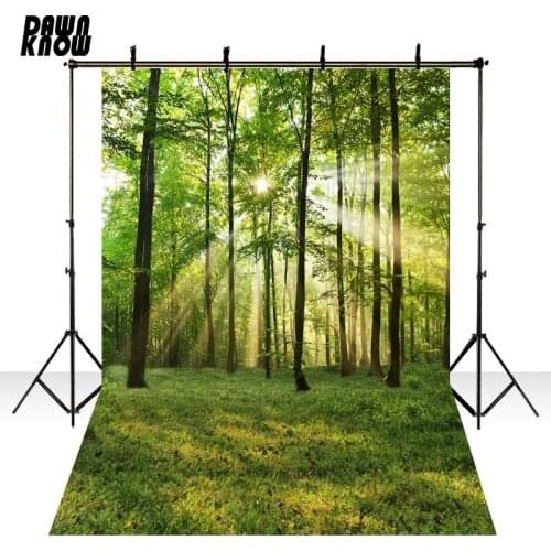 DAWNKNOW Green Tree Photography Background Photocall Forest Sunshine Photo Shoot Wedding Backdrops Children Photo Studio lv1508
