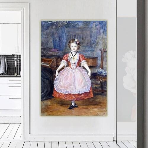 John Everett Millais《The Minuet》Canvas Art Oil Painting Artwork Poster Picture Wall Hanging Decor Home Living Room Decoration