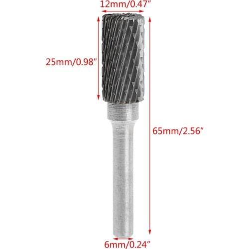 Dremel Carbide Rotary File Milling Shank 6mm Metal Grinding Cutter Head Burr 12mm Abrasive Tool 2017 New