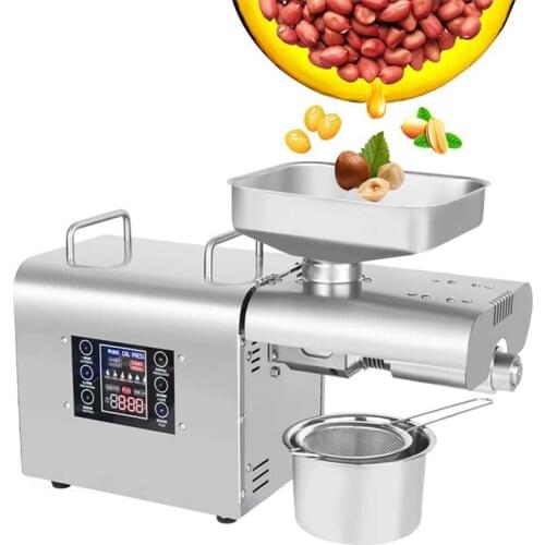 750W Automatic Commercial Linseed Oil Press, Peanut Oil Press, Hot And Cold Stainless Steel Small Oil Press 110V/220V