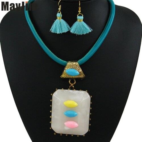 MayJim Statement necklace sets 2017 fashion Vintage Bohemia tassel jewelry sets Rope chain dubai jewelry sets Vintage Bijoux