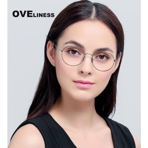 Metal eyeglasses frame Retro glasses frame women vintage Optical myopia prescription round glasses Clear Lens eye glasses woman