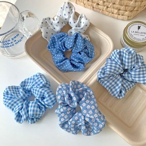 Sweet Girls Scrunchies Floral Hair Ties Girls Ponytail Holders Rubber Band Elastic Hairband Hair Accessories