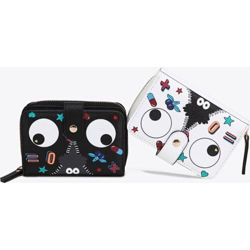 Fashion graffiti cute wallet women short credit coin card purse mini clutch bag luxury ladies wallets designer new money bags