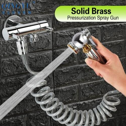 QINGYU ELEVEN soild brass toilet bidet sprayer faucet set douche anal shower bidet toilet spray gun handheld shattaf shower set
