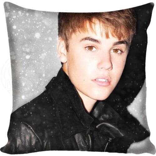 High Quality Justin Bieber Pillowcase Custom your image zipper Pillowcase 35x35cm 40x40cm 45x45cm 60x60cm two sides