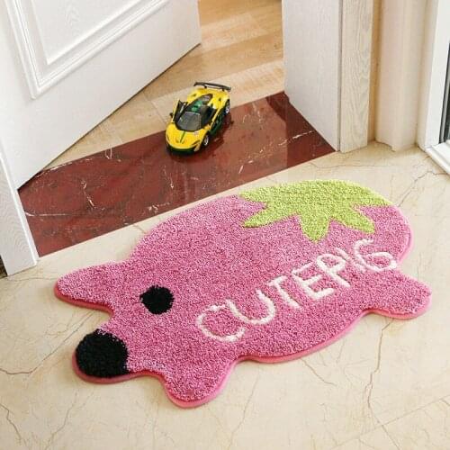 Cartoon Pig Shape Door Mat Anti-slip Floormat Carpet Toilet Tapete Water Absorption Non-slip Porch Bedroom Soft Rug