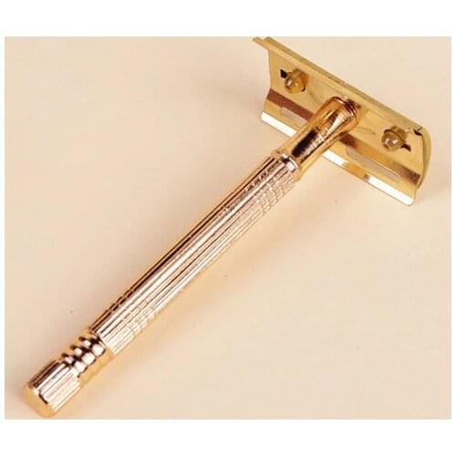 New professional golden razor + blade +brush + Case set rasoir scheermes kapper houder barber razors shaving knife razor shaver