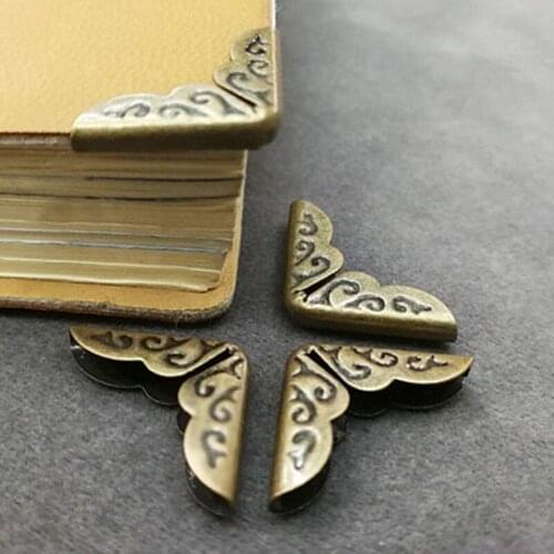 New 4/12pcs Antique Brass Metal Book Scrapbooking Notebook Albums Menus Folders Corner Protectors Bronze Tone