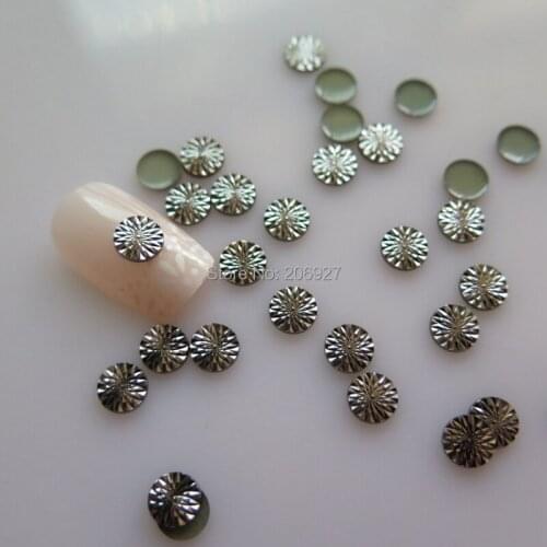 NS-03 30pcs Nail Decoration High Quality 6mm Black Round Metal Stud Nail Art Decoration
