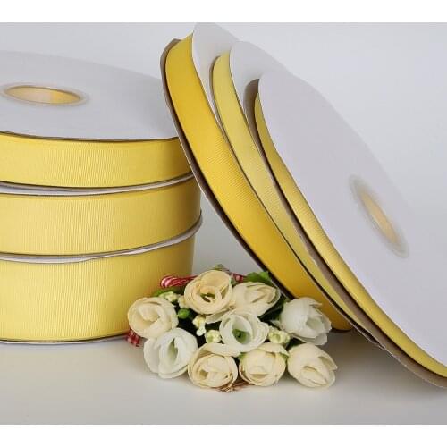 Wholesale Retail Width 7mm-38mm Yellow Color Grosgrain Ribbon For Wedding Party Decoration & DIY Gift Wrapping (5 yards/lot)